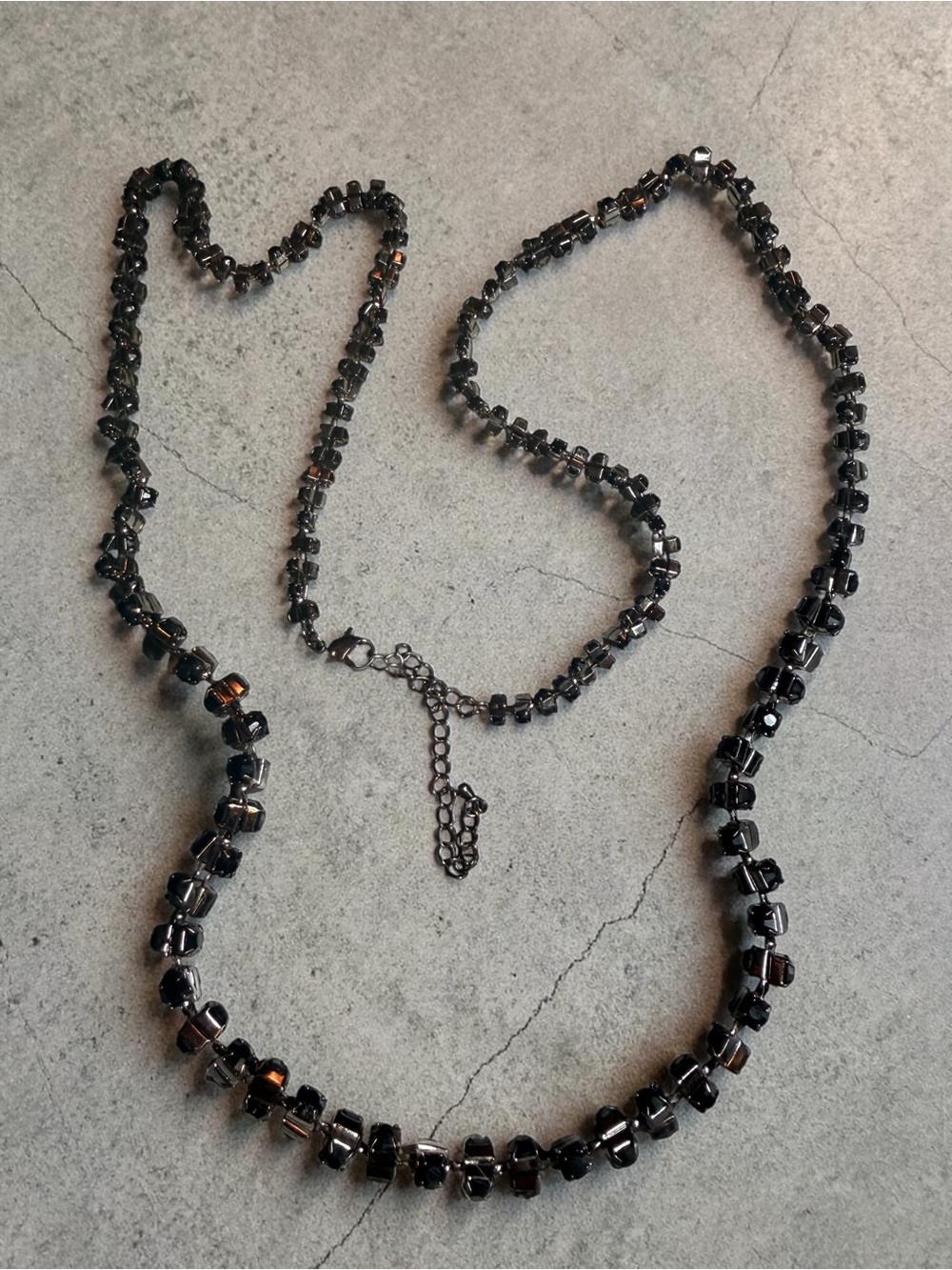 Black Beaded Women's Necklace – Elegant Layered Design